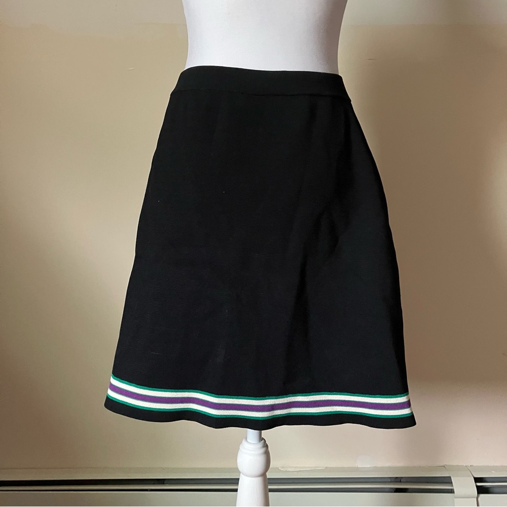 Sandro Paris Black Elodie Striped Crossover A-Line Skirt Noir size 1 - Picture 6 of 9